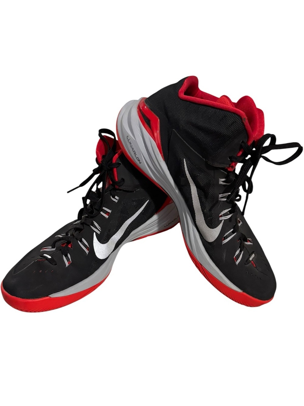 Nike Hyperdunk 2014 Black/University Red-Wolf Grey-Metallic Silver (Size 12).